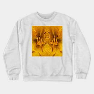 FURTHER CLOSEUP OF BLOOM IN GOLD. Floral fantasy pattern and design Crewneck Sweatshirt